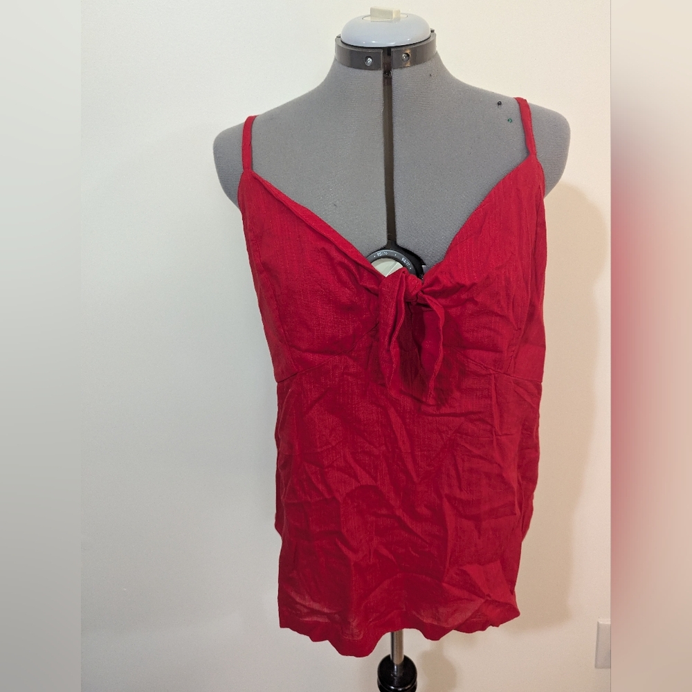 Old Navy Red Tie Front Fitted Camisole